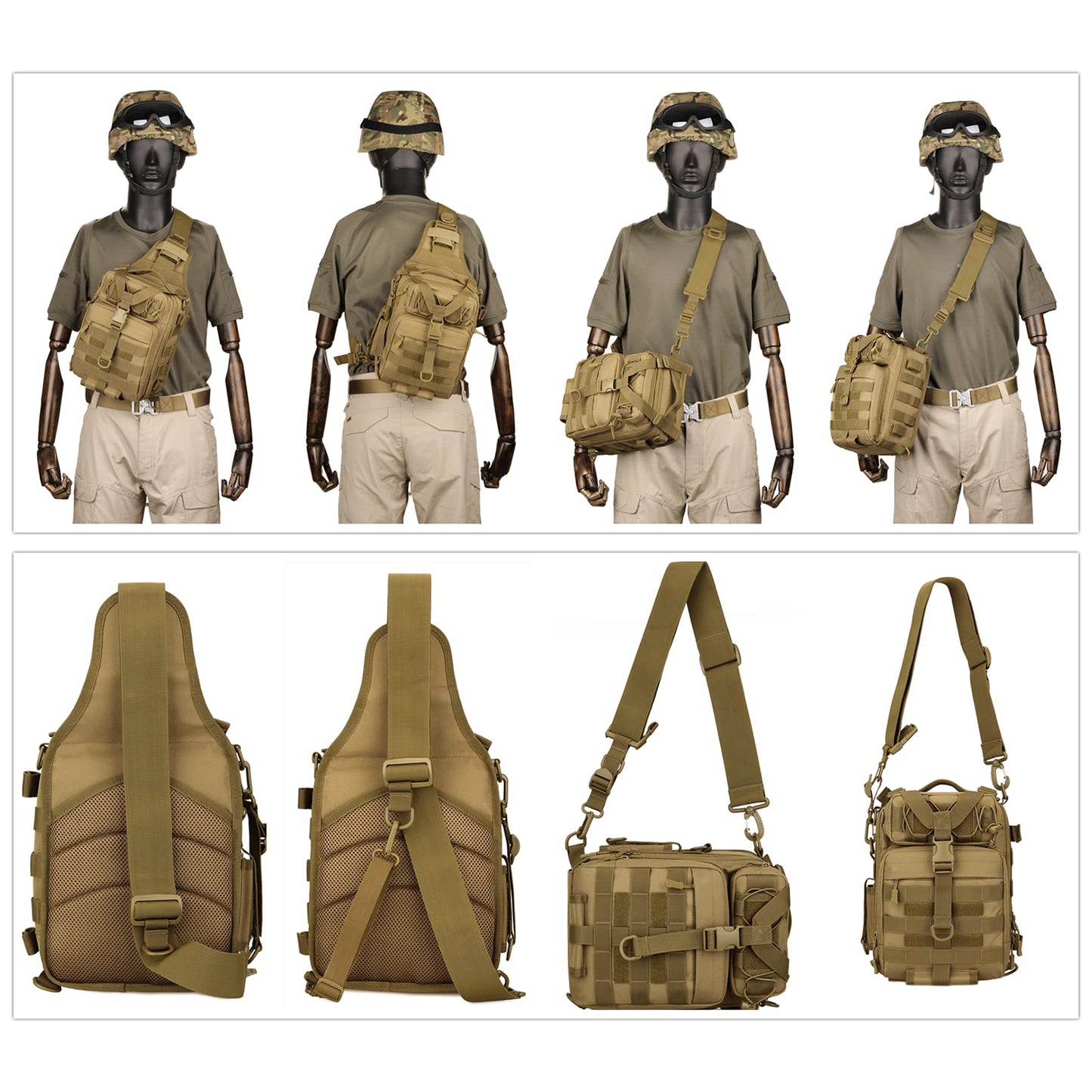 15L Tactical Sling Bag - Molle Multifunctional Crossbody Bag for Outdoor