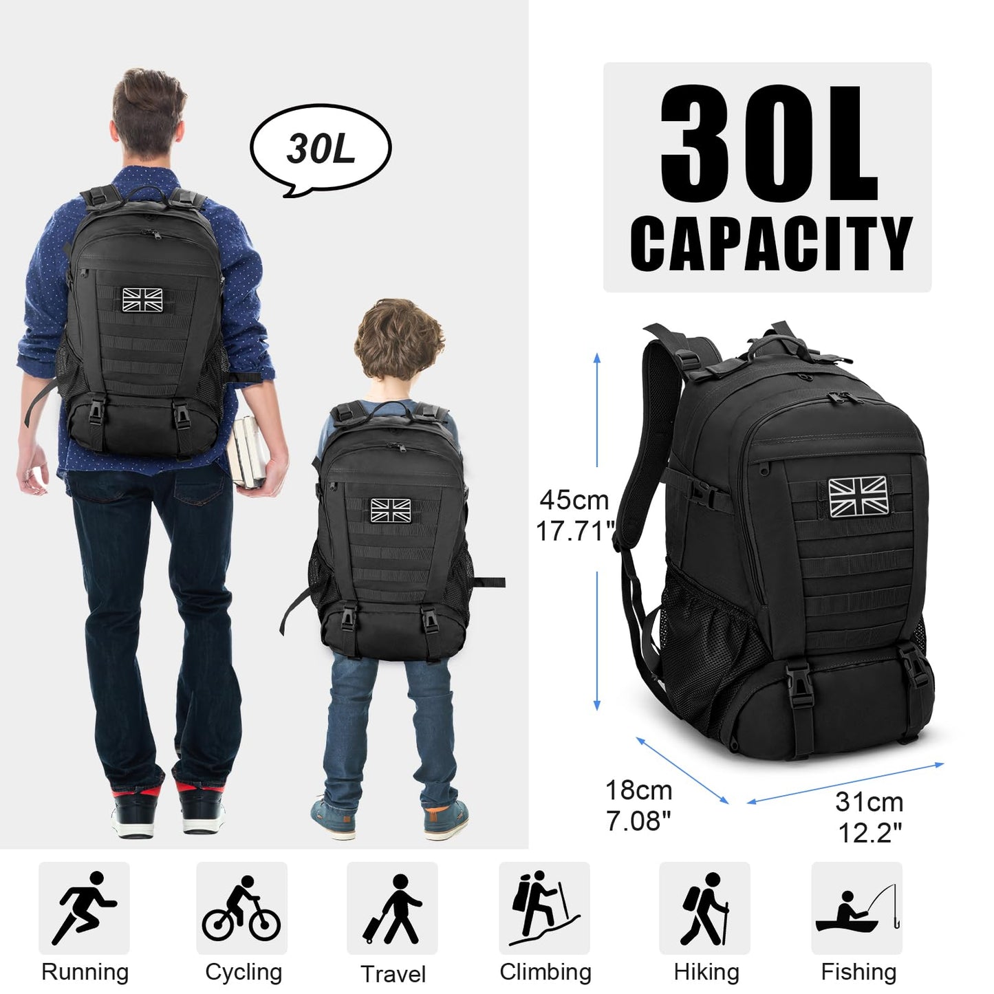 30L Outdoor Tactical Backpack | Mountaineering, Hiking & Camping Bag
