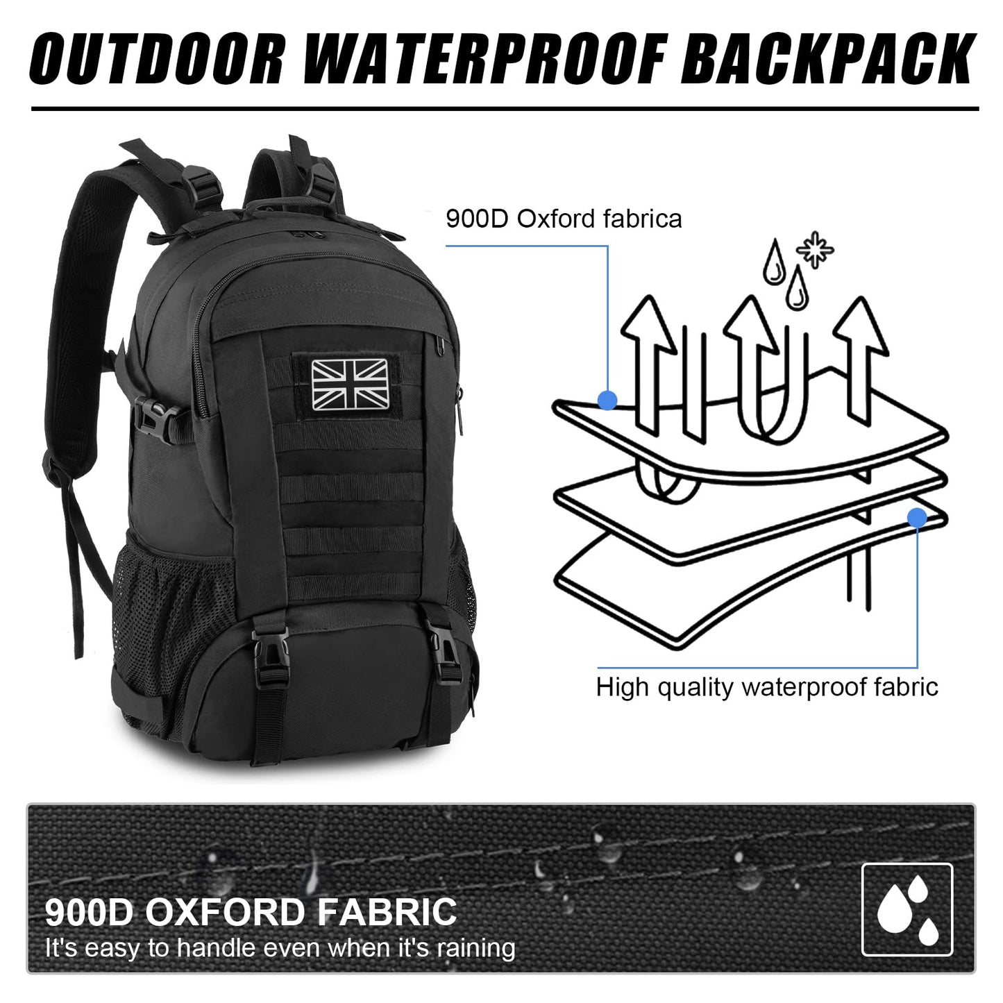 30L Outdoor Tactical Backpack | Mountaineering, Hiking & Camping Bag