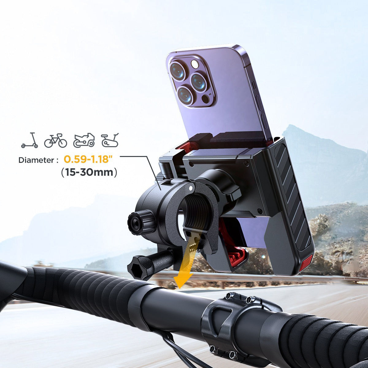 Bike Phone Mount – Anti-Shake & Shock-Absorbing Holder