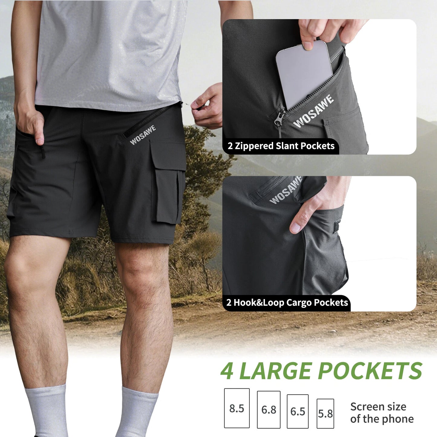 Breathable Quick-Dry Cycling Shorts – Multi-Pocket Bike Shorts for Summer Riding