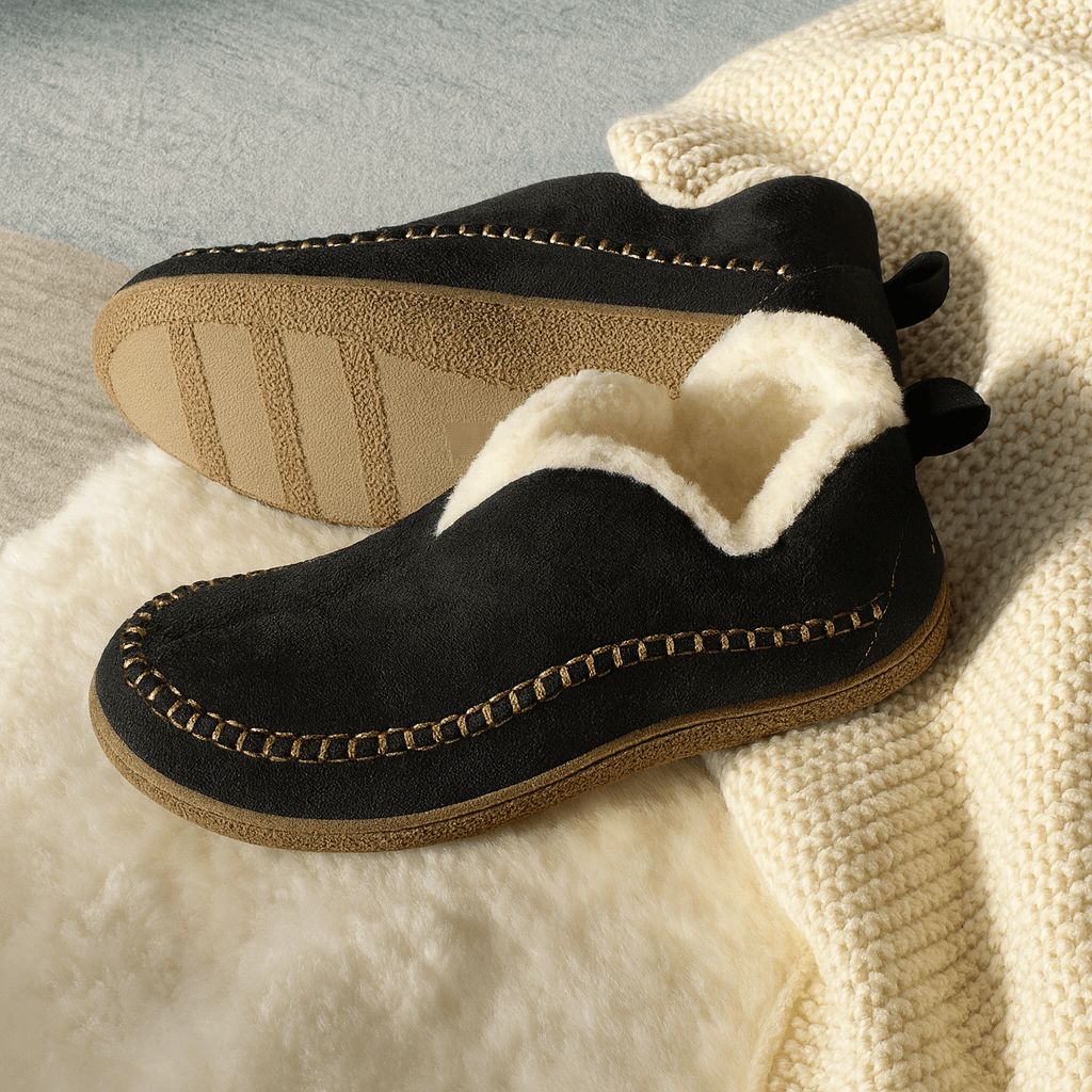 Cozy Fleece Slip-On Slippers – Warm Non-Slip Winter Shoes