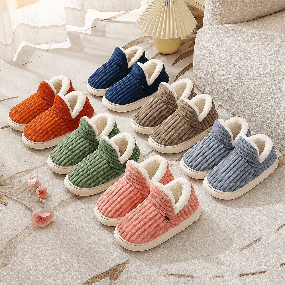 Cozy Velvet Winter Slippers with Thick Non-Slip Sole for Women & Men