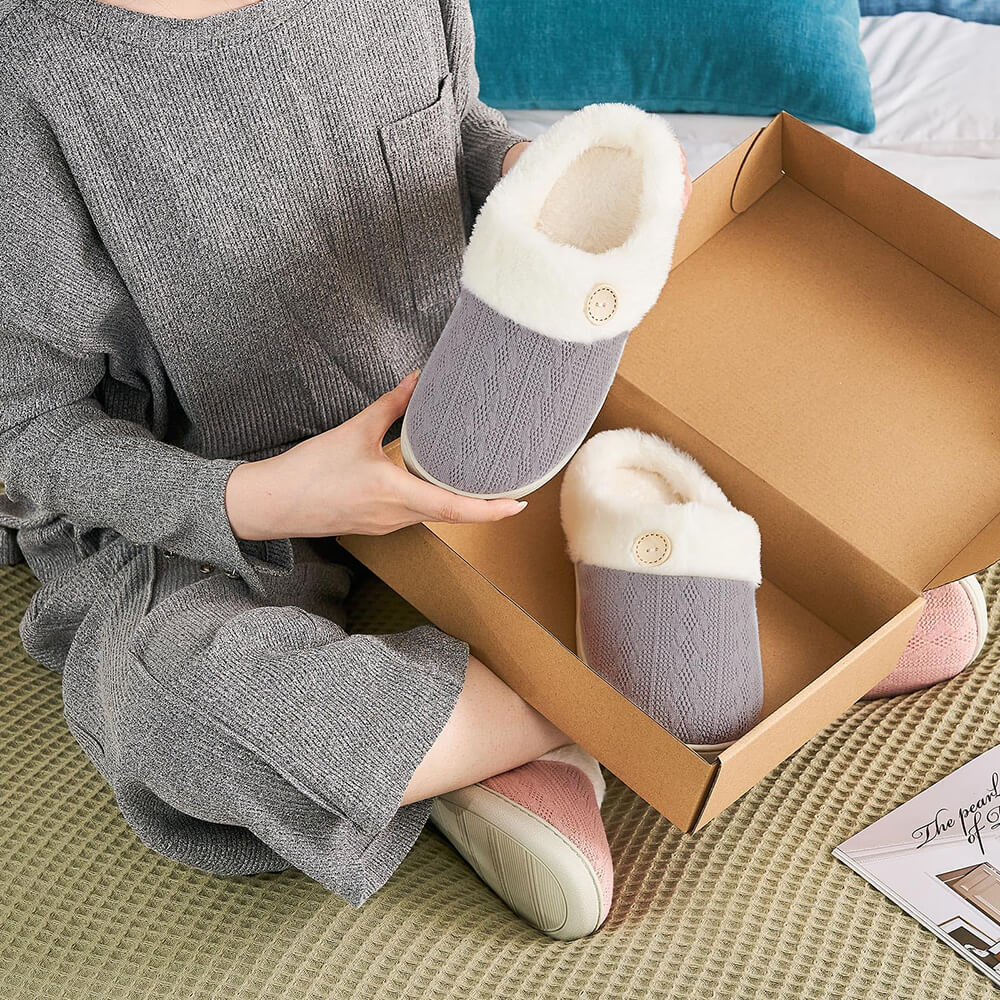 Cozy Warm Memory Foam Women’s Slippers – Soft, Non-Slip House Shoes