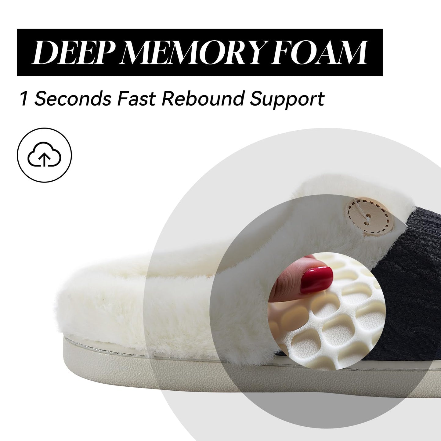 Cozy Warm Memory Foam Women’s Slippers – Soft, Non-Slip House Shoes