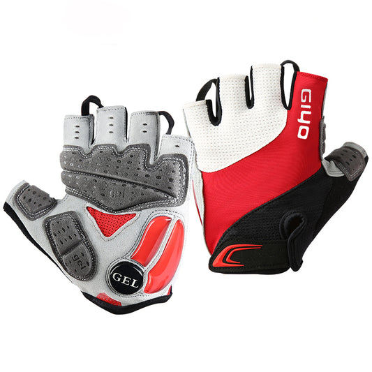 Cycling Half Finger Gloves with Liquid Silicone Padding – Shock-Absorbing Gloves for Road & Mountain Biking