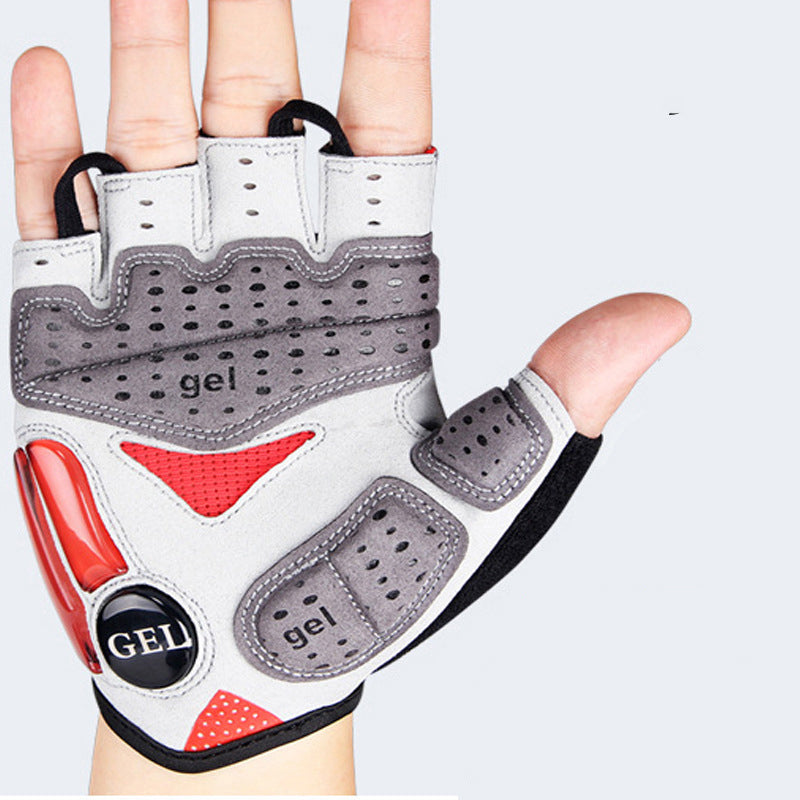 Cycling Half Finger Gloves with Liquid Silicone Padding – Shock-Absorbing Gloves for Road & Mountain Biking