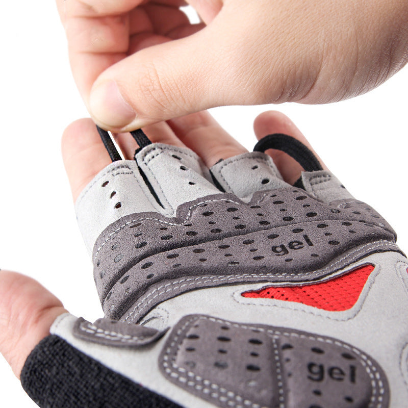 Cycling Half Finger Gloves with Liquid Silicone Padding – Shock-Absorbing Gloves for Road & Mountain Biking