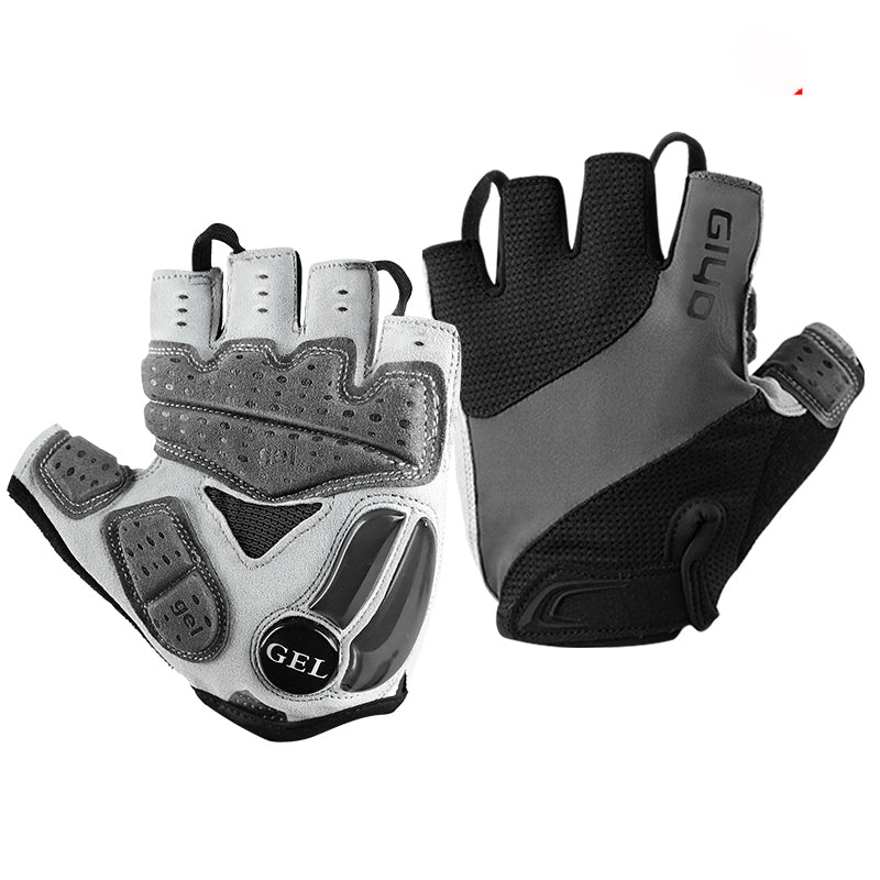 Cycling Half Finger Gloves with Liquid Silicone Padding – Shock-Absorbing Gloves for Road & Mountain Biking