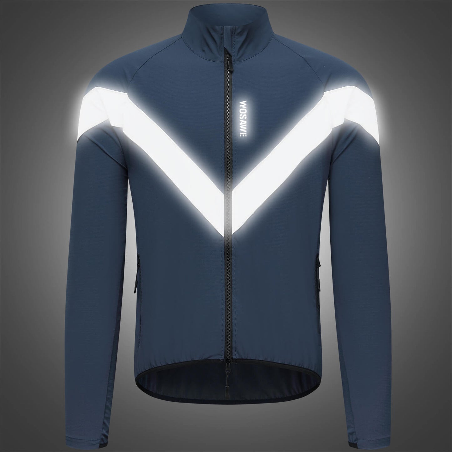 Cycling Windbreaker, Breathable & Reflective Long-Sleeve Sports Jacket for Night Riding & Running