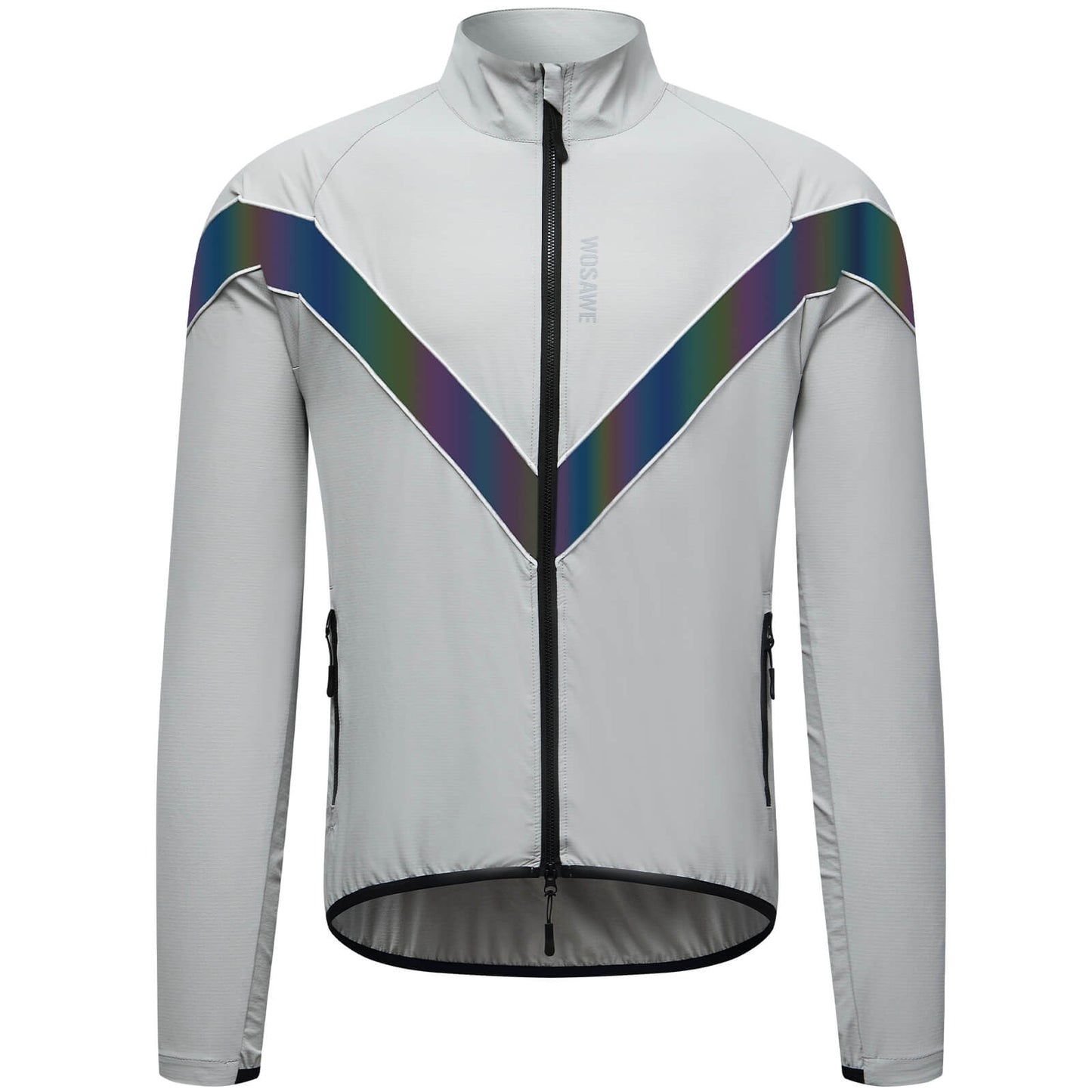 Cycling Windbreaker, Breathable & Reflective Long-Sleeve Sports Jacket for Night Riding & Running