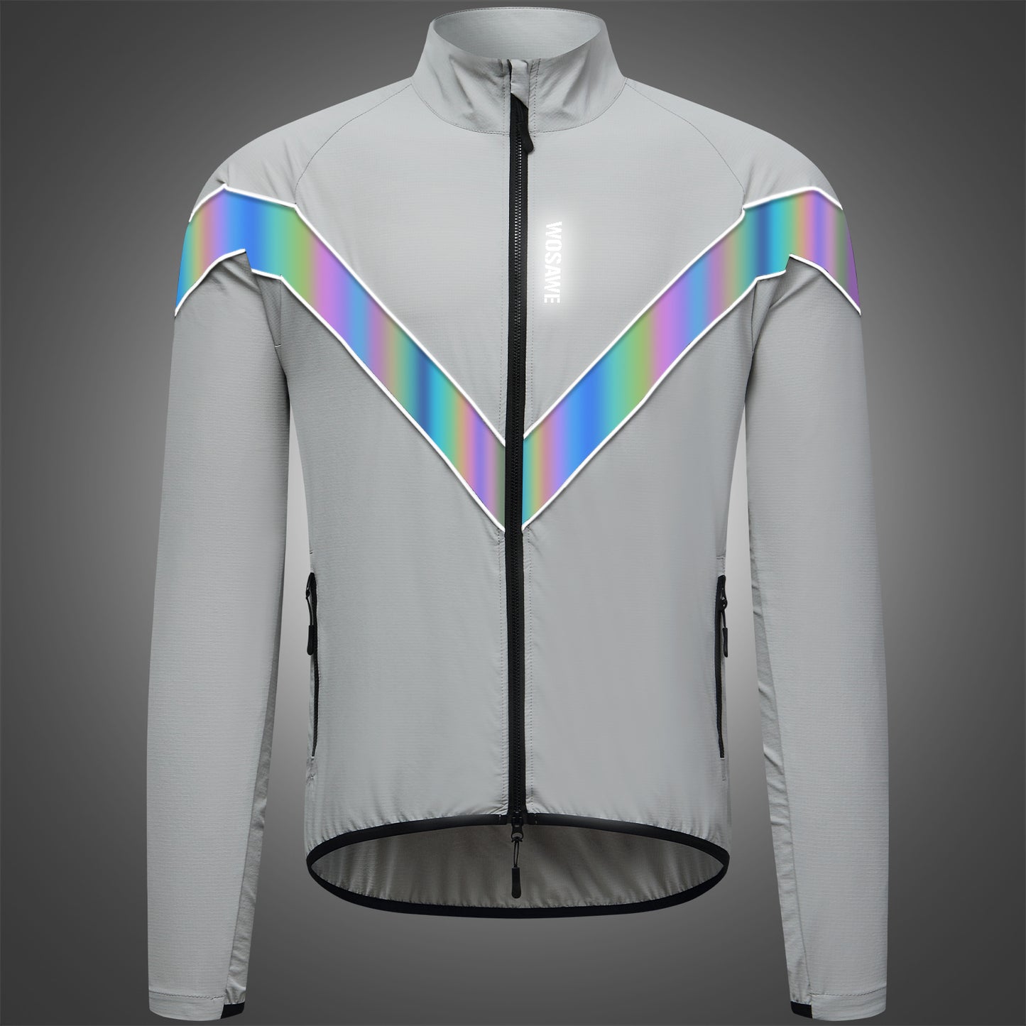 Cycling Windbreaker, Breathable & Reflective Long-Sleeve Sports Jacket for Night Riding & Running