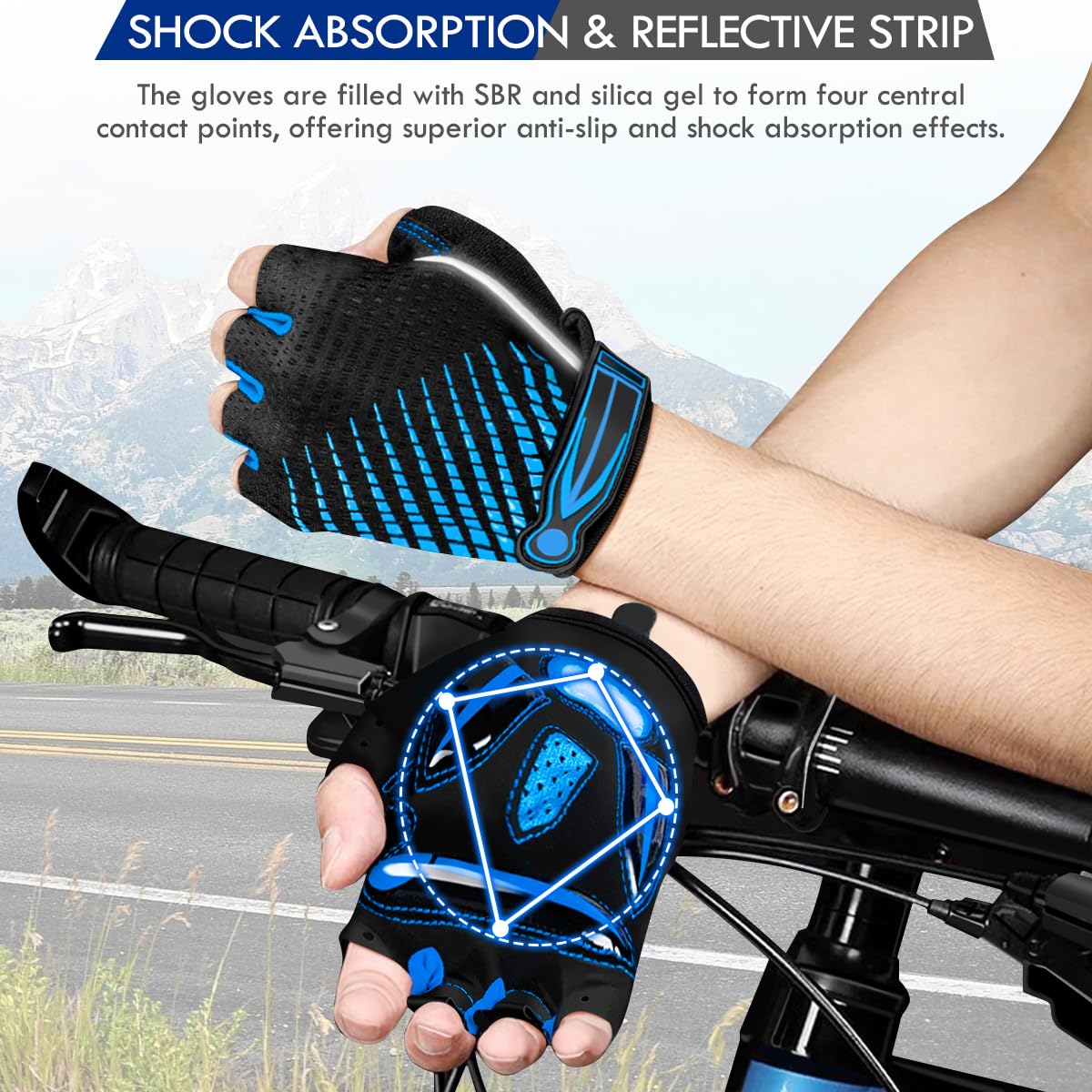 Fingerless Gel Cycling Gloves for Mountain Biking & Road Bike