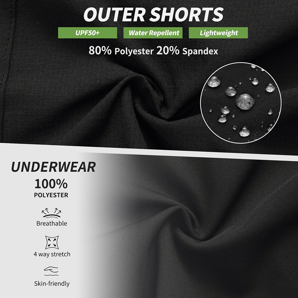 Men’s 2-in-1 MTB Cycling Shorts – Padded, Breathable, Quick-Dry, Multi-Pocket