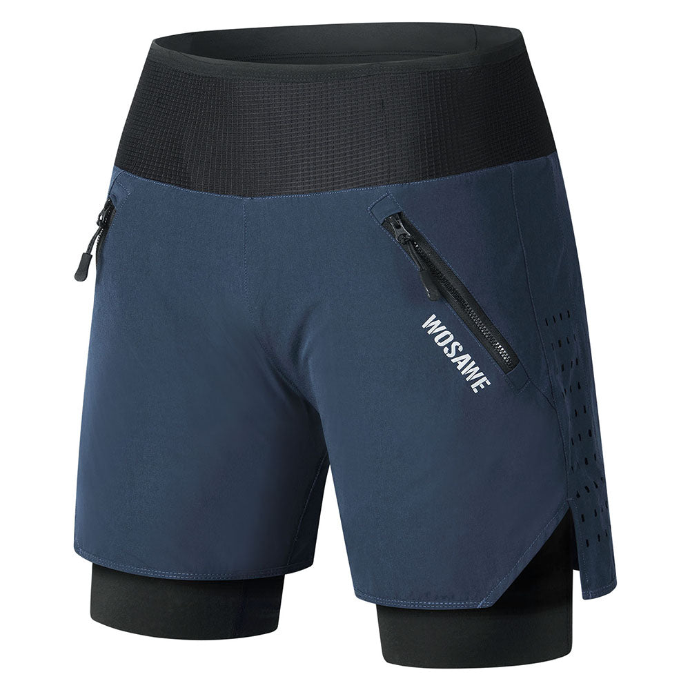 Men’s 2-in-1 MTB Cycling Shorts – Padded, Breathable, Quick-Dry, Multi-Pocket