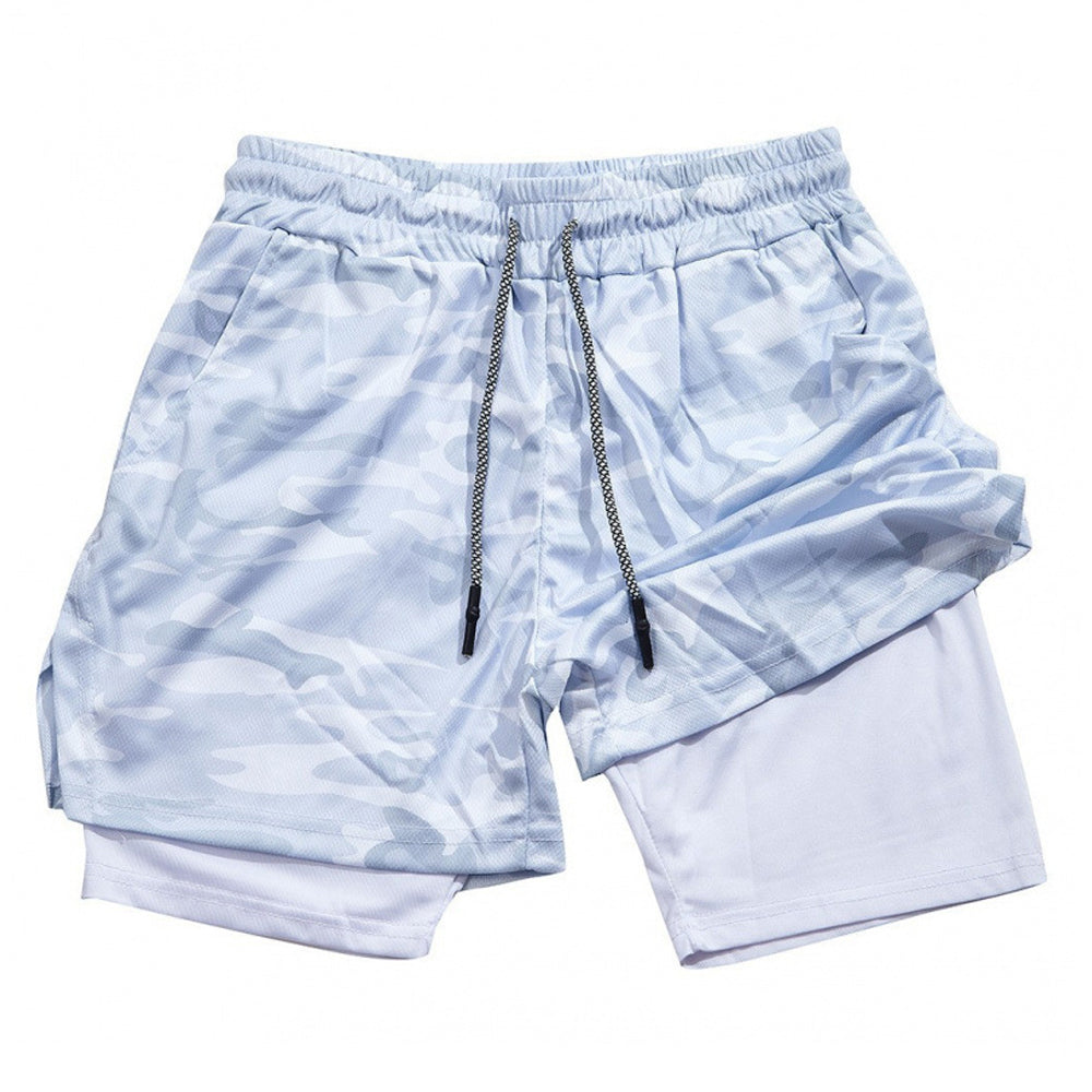 Men’s 2 in 1 Running Shorts with Phone Pocket Gym Workout Shorts