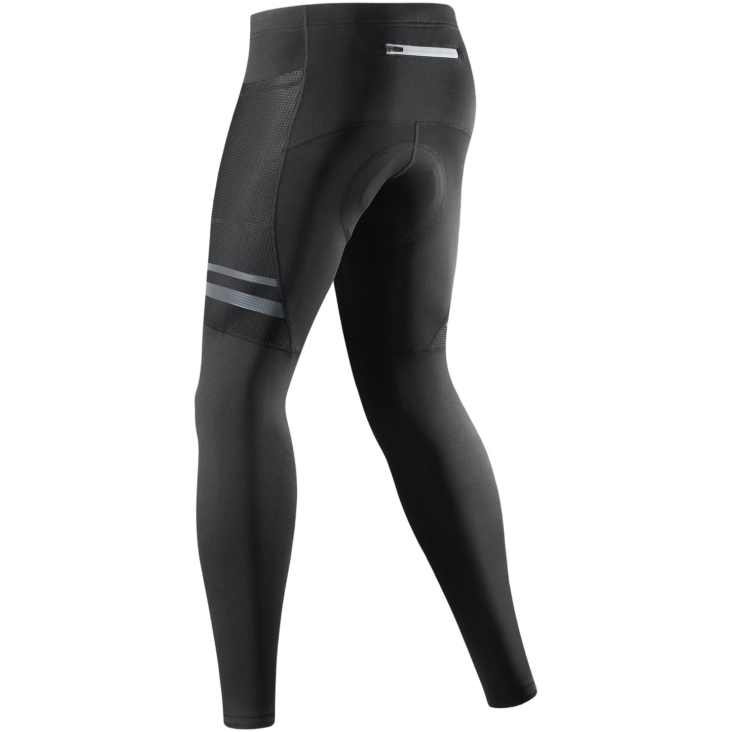 Men’s Cycling Pants with Padding – Warm Fleece Road Bike Tights