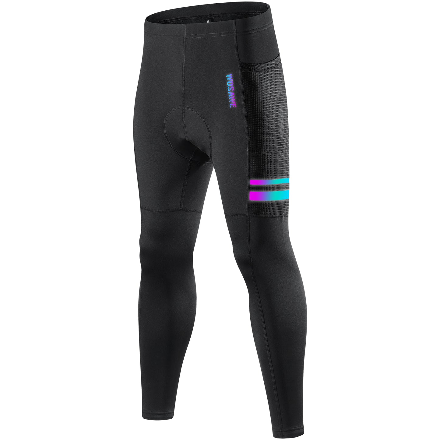 Men’s Cycling Pants with Padding – Warm Fleece Road Bike Tights