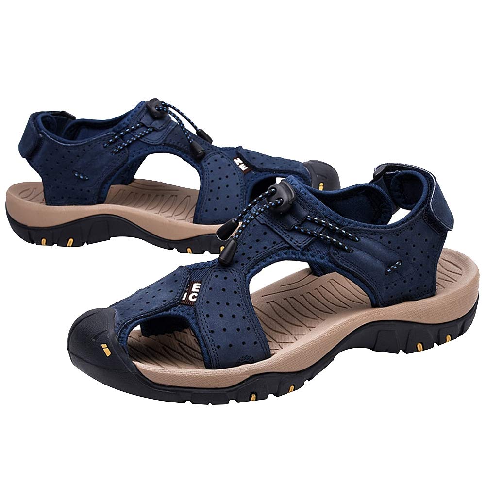 Men’s Outdoor Hiking Sandals with Adjustable Bungee Laces