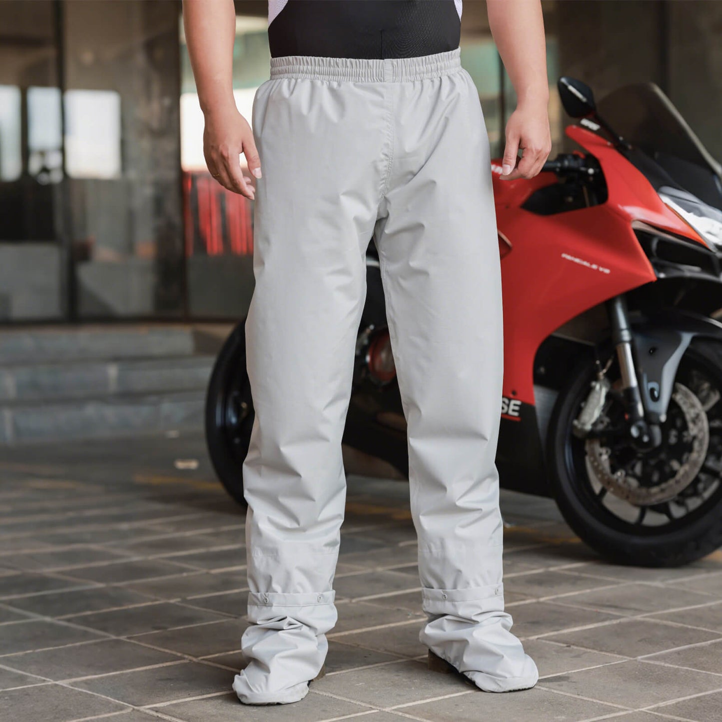 Men’s Waterproof Trousers with Shoe Covers for Motorcycle & Cycling
