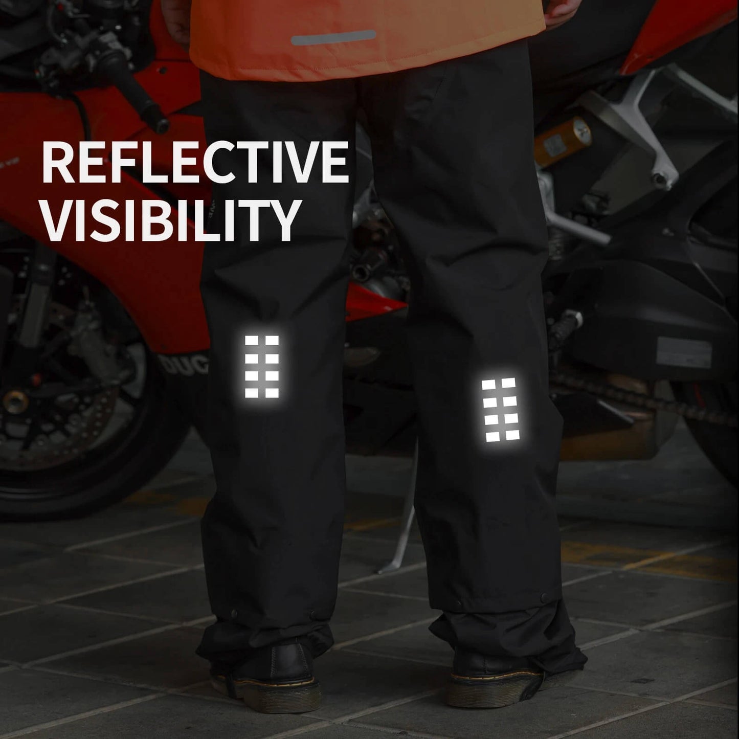 Men’s Waterproof Trousers with Shoe Covers for Motorcycle & Cycling