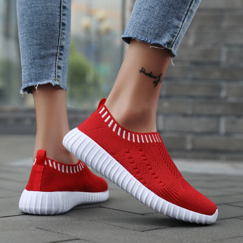 Women’s Athletic Trainers - Lightweight Slip-On Walking Shoes, Breathable Sneakers