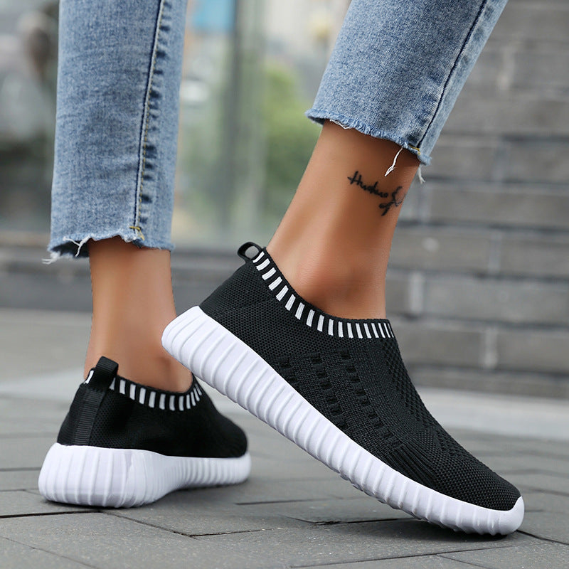 Women’s Athletic Trainers - Lightweight Slip-On Walking Shoes, Breathable Sneakers