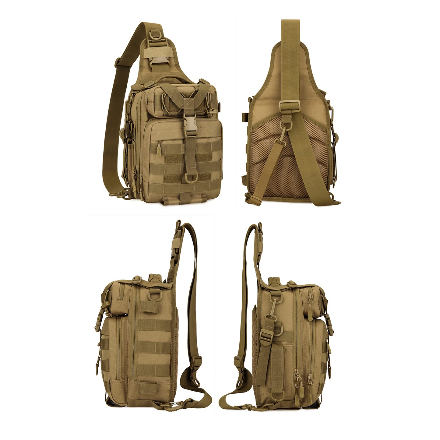 15L Tactical Sling Bag - Molle Multifunctional Crossbody Bag for Outdoor