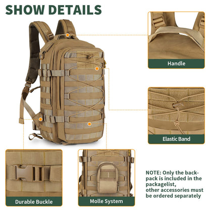 20L Outdoor Tactical Assault Pack – Water Repellent MOLLE Small Travel Backpack