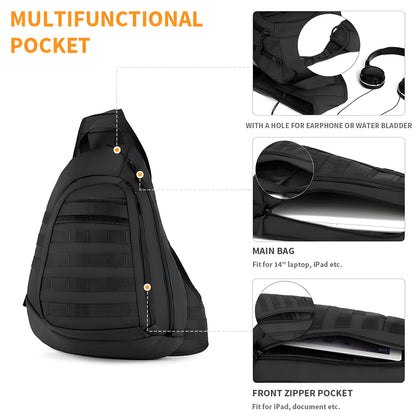 20L Outdoor Tactical Chest Bag | Cycling Sports Messenger Bag, Waterproof & Durable