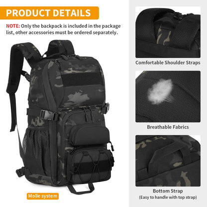 25L Military Tactical Backpack｜Waterproof MOLLE Daypack for Outdoor Camping,Hiking