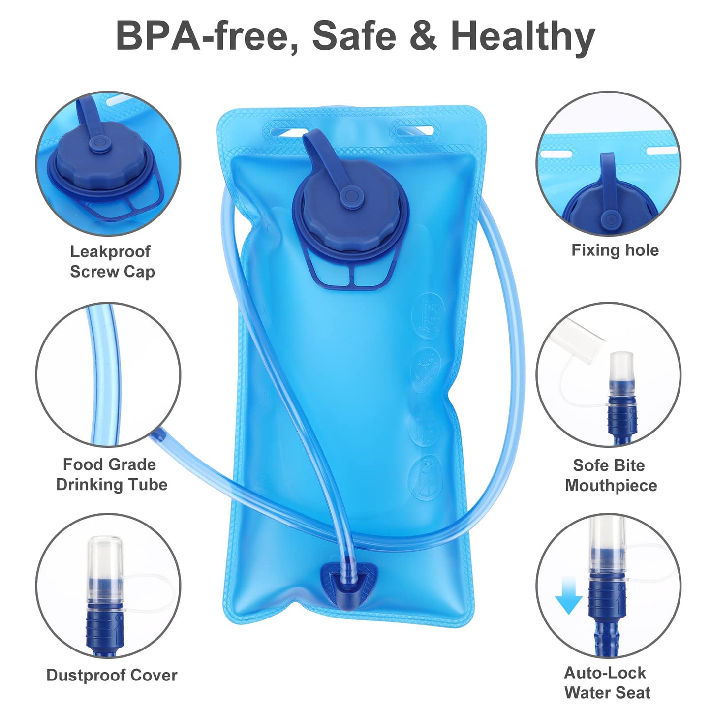 2L Hydration Backpack, Lightweight Water Pack for Hiking, Cycling, Running, Camping & Climbing - Unisex