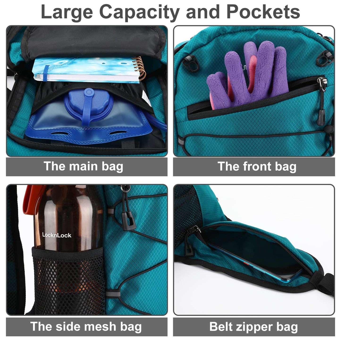 2L Hydration Backpack, Lightweight Water Pack for Hiking, Cycling, Running, Camping & Climbing - Unisex