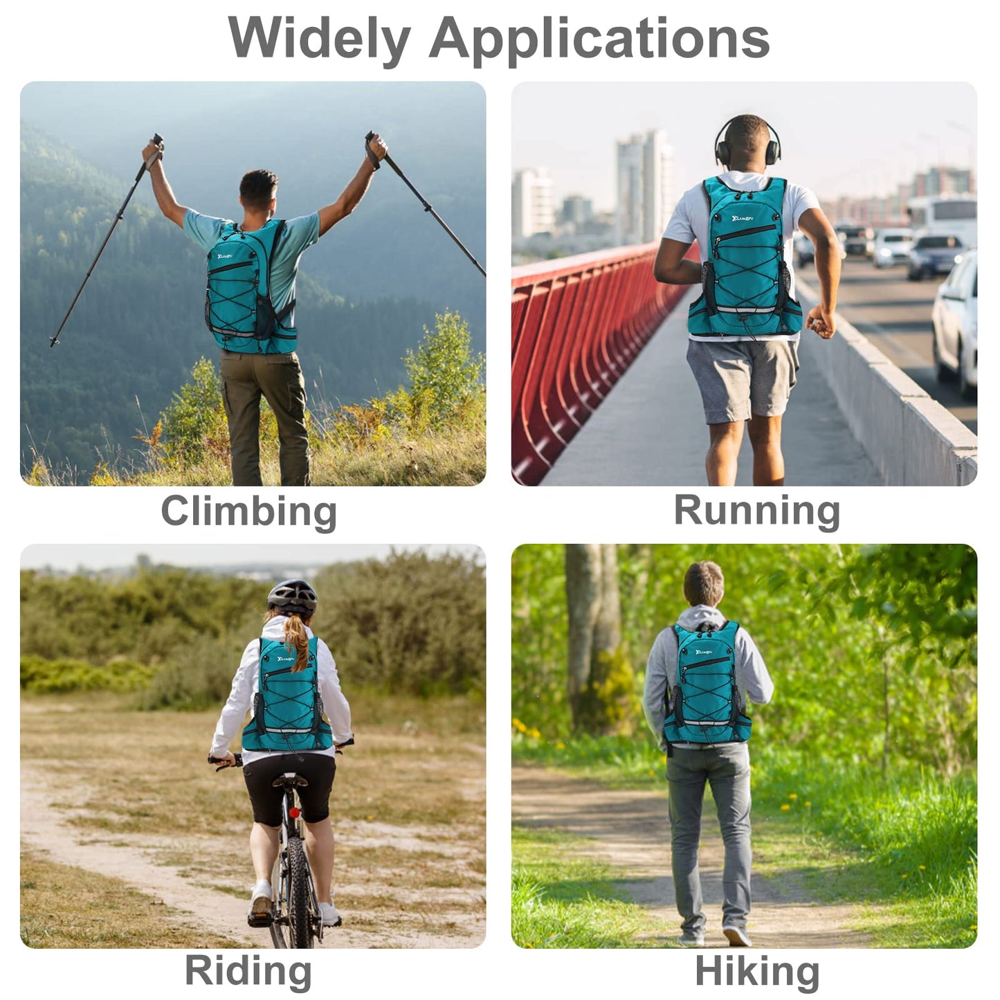 2L Hydration Backpack, Lightweight Water Pack for Hiking, Cycling, Running, Camping & Climbing - Unisex