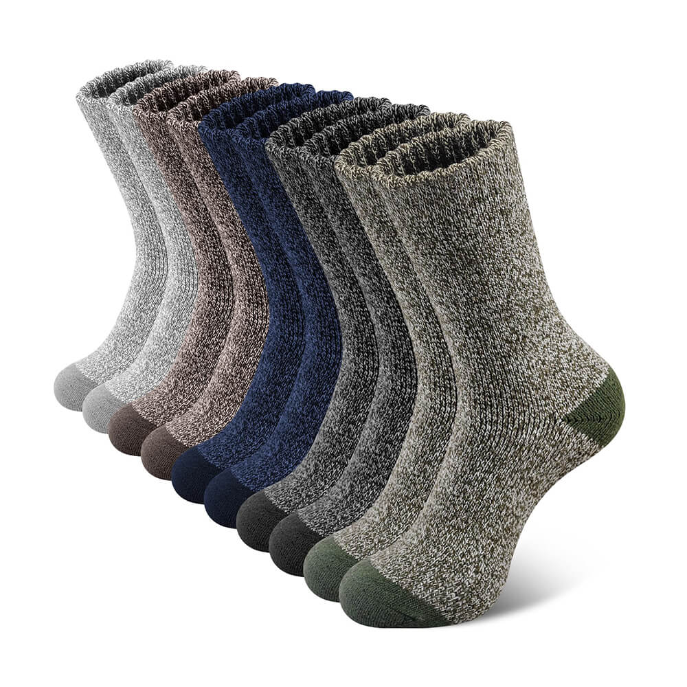 5 Pairs Men’s Merino Wool Socks – Extra Thick Thermal Hiking & Winter Socks for Cold Weather