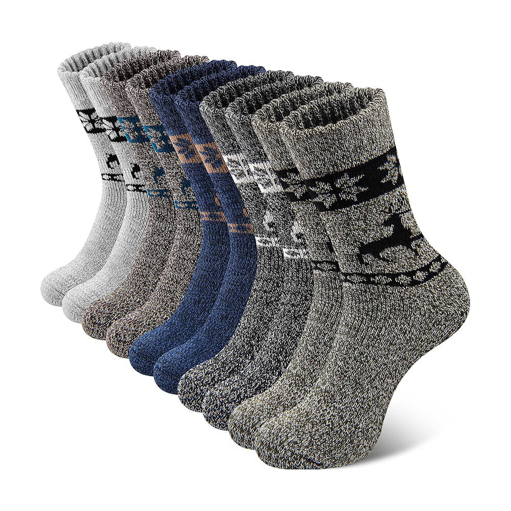 5 Pairs Men’s Merino Wool Socks – Extra Thick Thermal Hiking & Winter Socks for Cold Weather