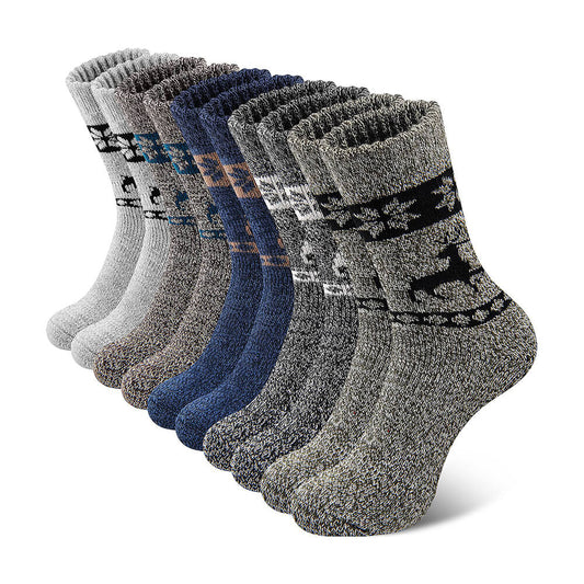 5 Pairs Men’s Merino Wool Socks – Extra Thick Thermal Hiking & Winter Socks for Cold Weather
