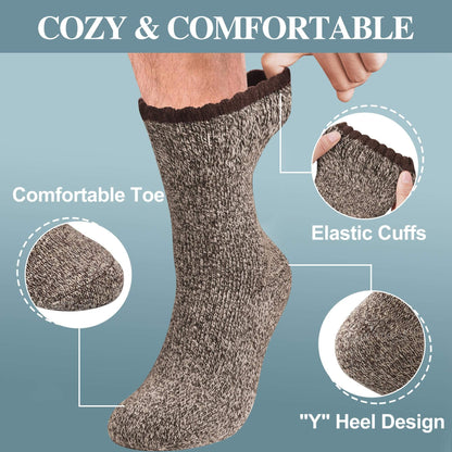 5 Pairs Men’s Merino Wool Thermal Socks – Warm Winter Outdoor Wool Socks