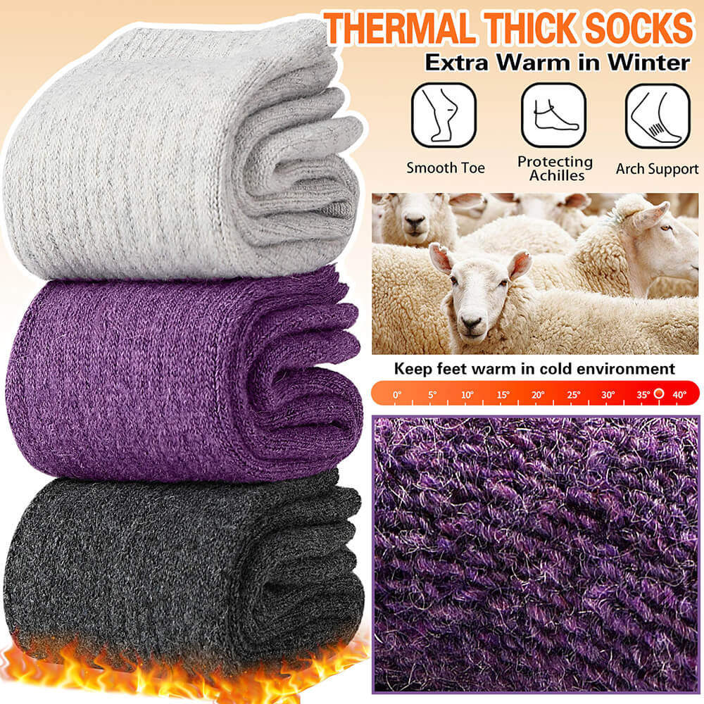 5 Pairs Women’s Thermal Socks – Warm & Thick Winter Socks, Soft and Breathable