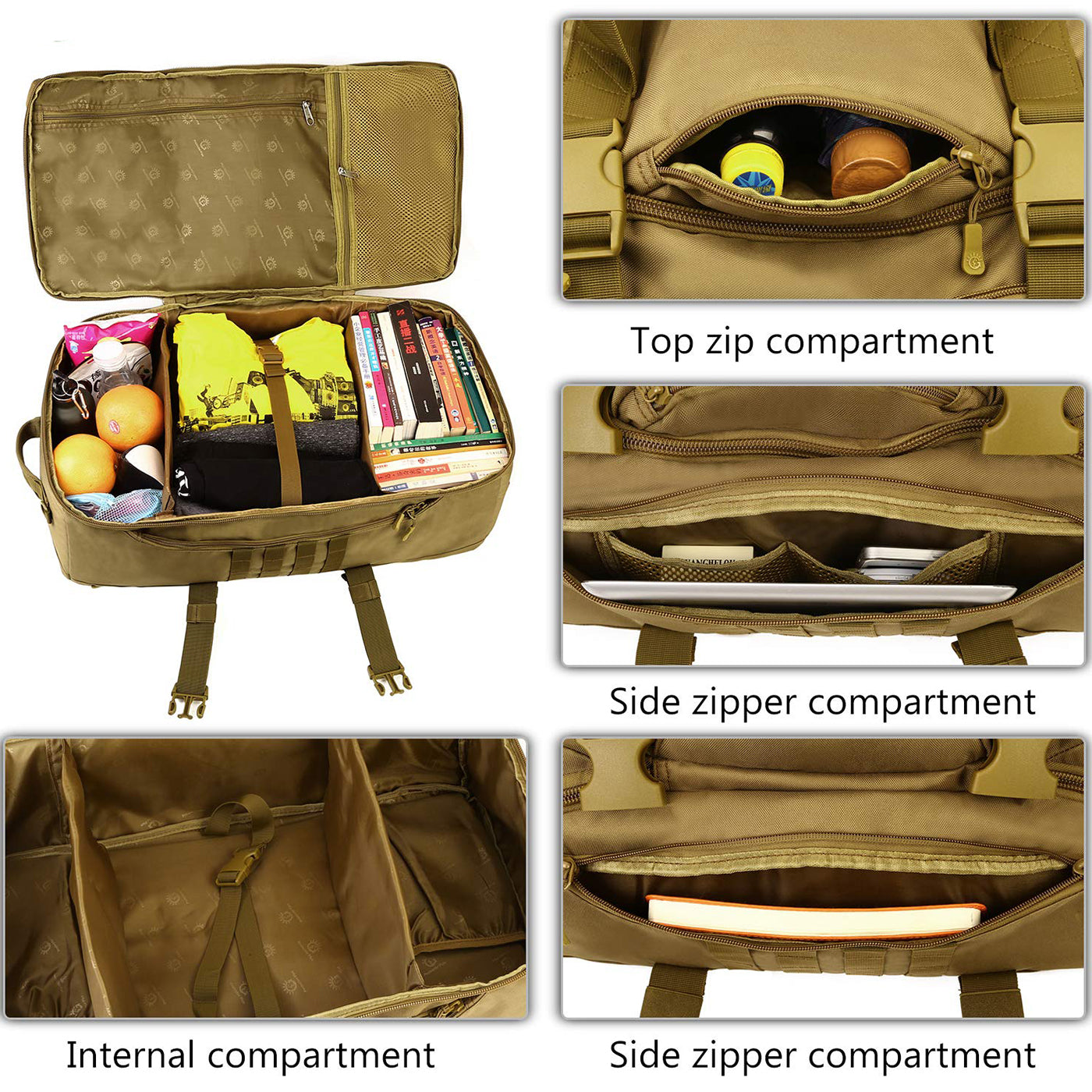 60L Tactical Travel Backpack – Military MOLLE Duffel Bag for Outdoor Gear & Equipment