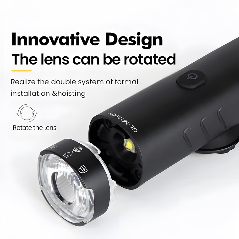 Bike Front Light – USB Rechargeable, Waterproof, Rotatable Head for Night Cycling