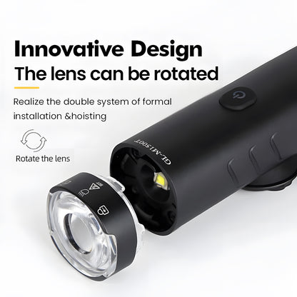 Bike Front Light – USB Rechargeable, Waterproof, Rotatable Head for Night Cycling