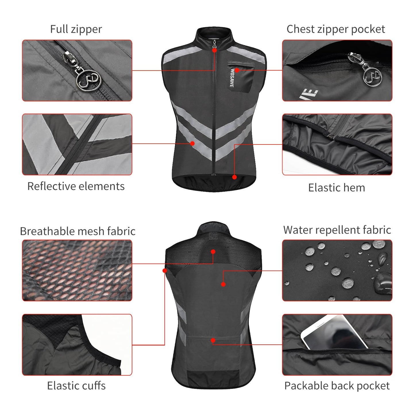 Breathable Cycling Vest – Windproof & Lightweight