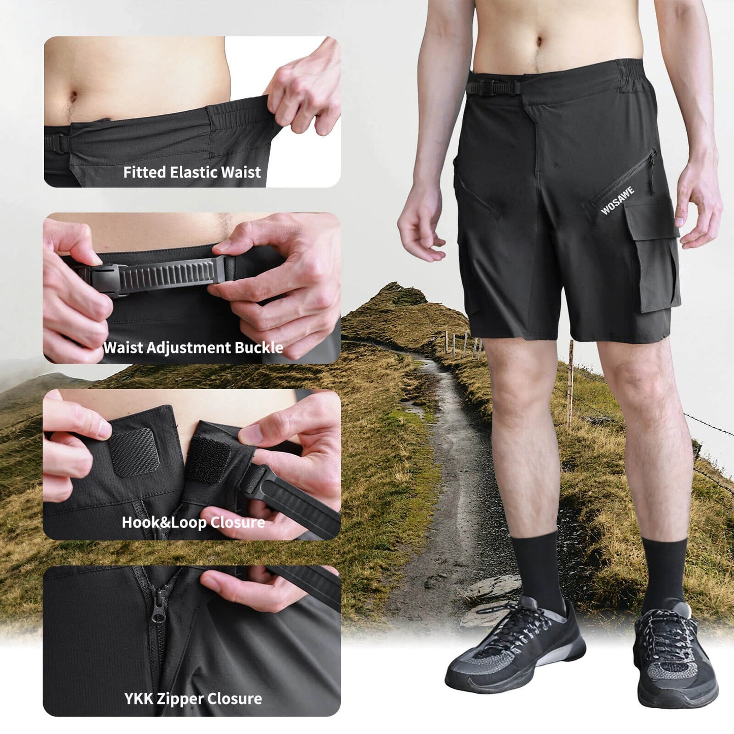 Breathable Quick-Dry Cycling Shorts – Multi-Pocket Bike Shorts for Summer Riding