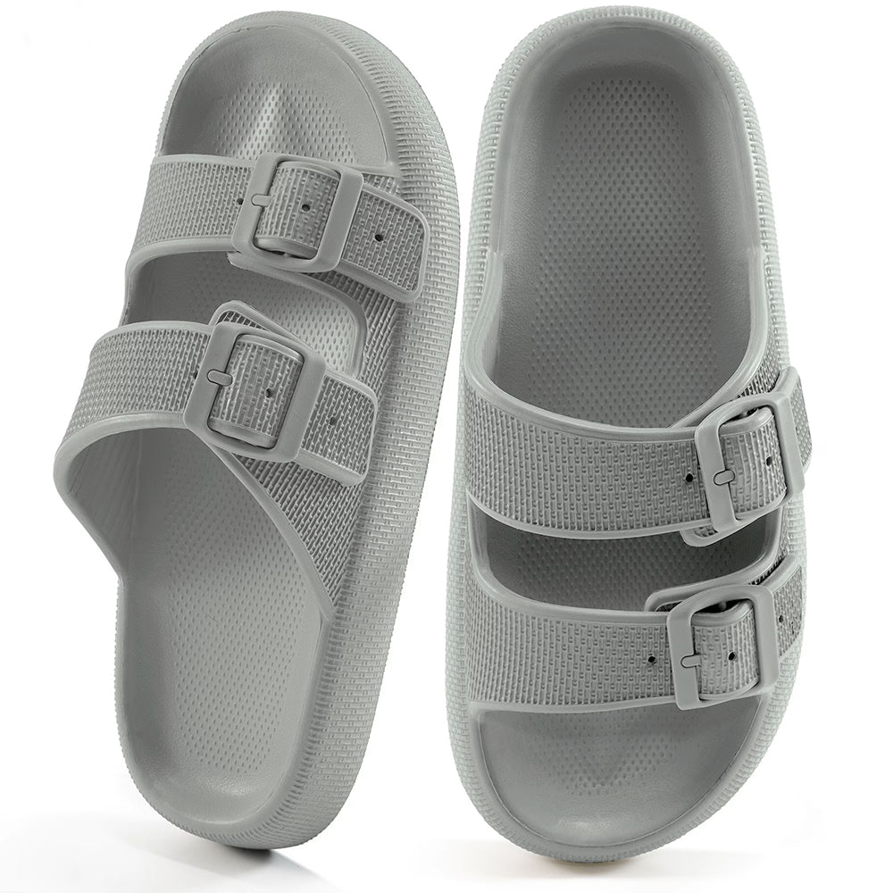 Cloud Cushion EVA Slides – Adjustable Buckle, Non-Slip & Lightweight Summer Sandals