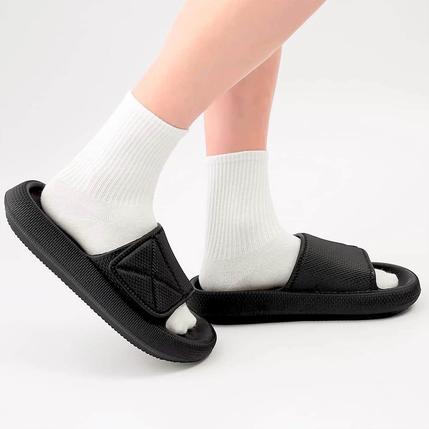 Cloud Slides – Adjustable Hook & Loop Strap with Comfort Support