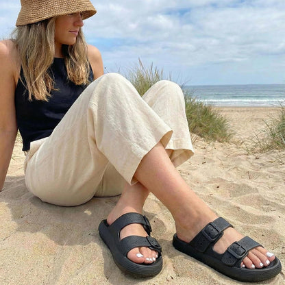 Cloud Cushion EVA Slides – Adjustable Buckle, Non-Slip & Lightweight Summer Sandals
