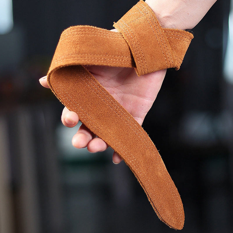 Cowhide Lifting Weight Strap for Fitness Powerlifting with Padded Support