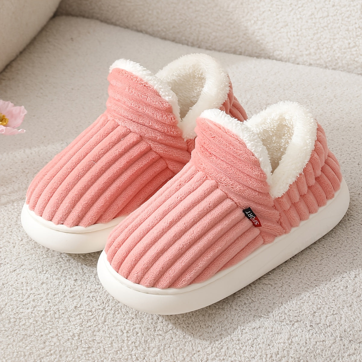 Cozy Velvet Winter Slippers with Thick Non-Slip Sole for Women & Men