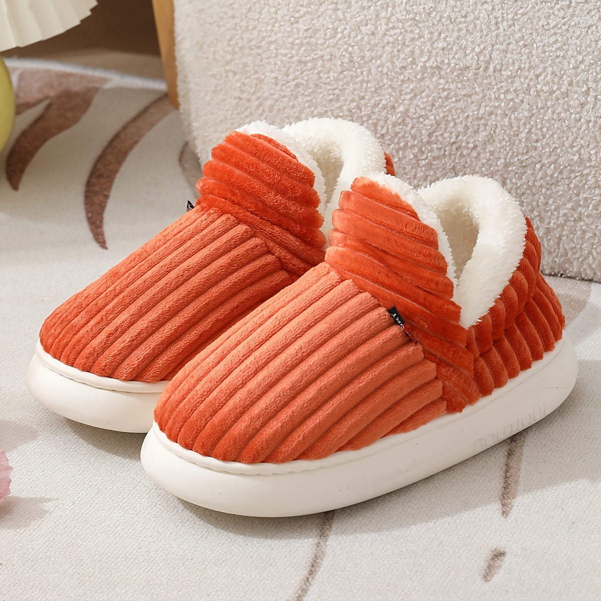 Cozy Velvet Winter Slippers with Thick Non-Slip Sole for Women & Men